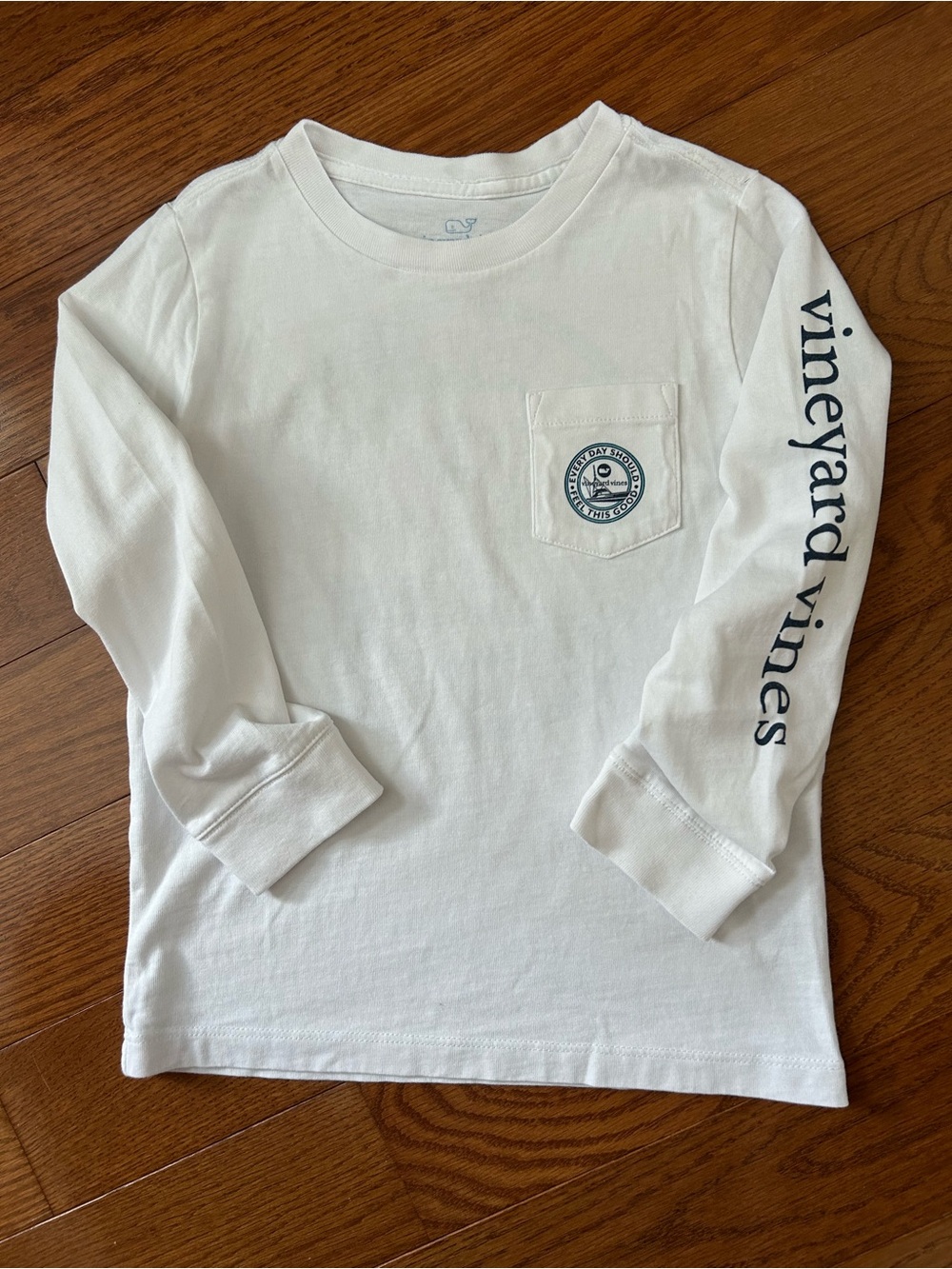 Vineyard Vines 4T Boy Long-Sleeve Pocket Tee in White